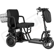 MotoTec Folding Mobility Electric Trike 48v 700w Dual Motor Lithium Black - Electric Trikes-Mobility