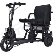 MotoTec Folding Mobility Electric Trike 48v 700w Dual Motor Lithium Black - Electric Trikes-Mobility