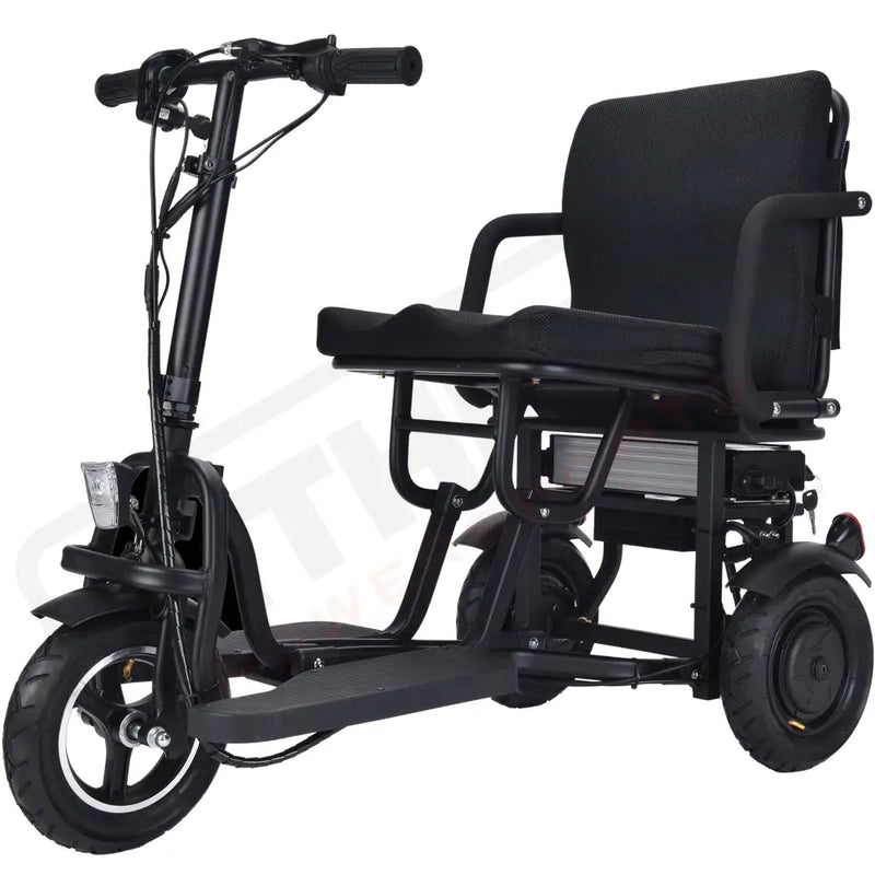 MotoTec Folding Mobility Electric Trike 48v 700w Dual Motor Lithium Black - Electric Trikes-Mobility