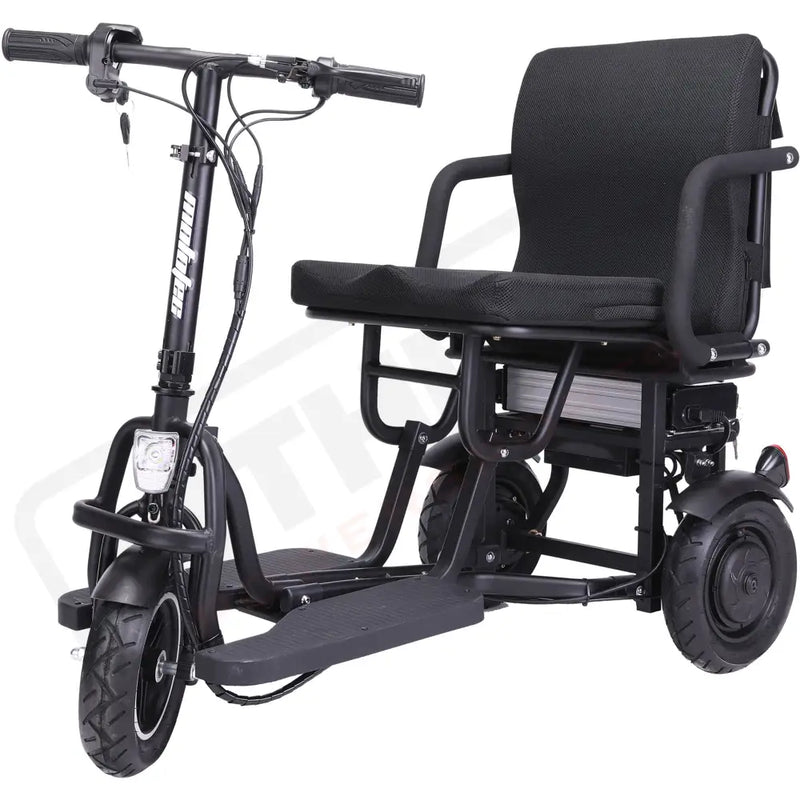 MotoTec Folding Mobility Electric Trike 48v 700w Dual Motor Lithium Black - Electric Trikes-Mobility