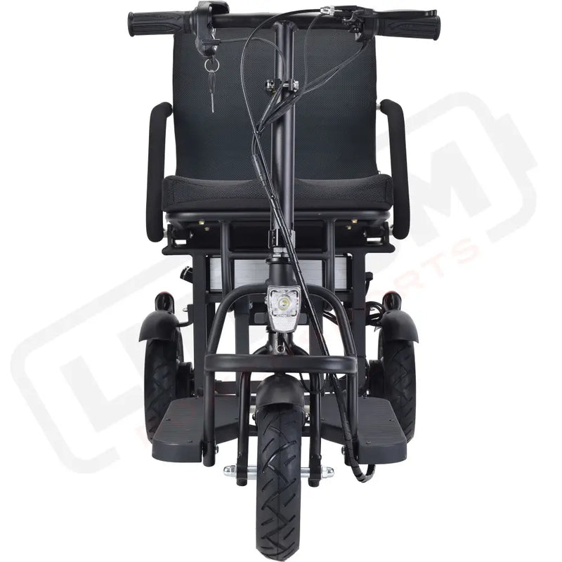 MotoTec Folding Mobility Electric Trike 48v 700w Dual Motor Lithium Black - Electric Trikes-Mobility