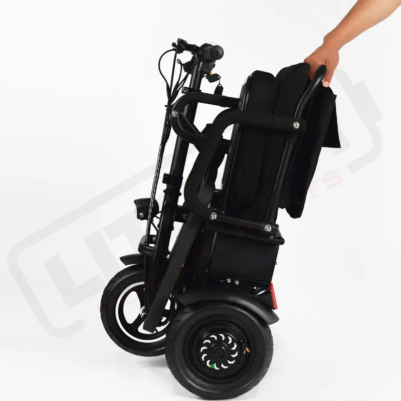MotoTec Folding Mobility Electric Trike 48v 700w Dual Motor Lithium Black - Electric Trikes-Mobility