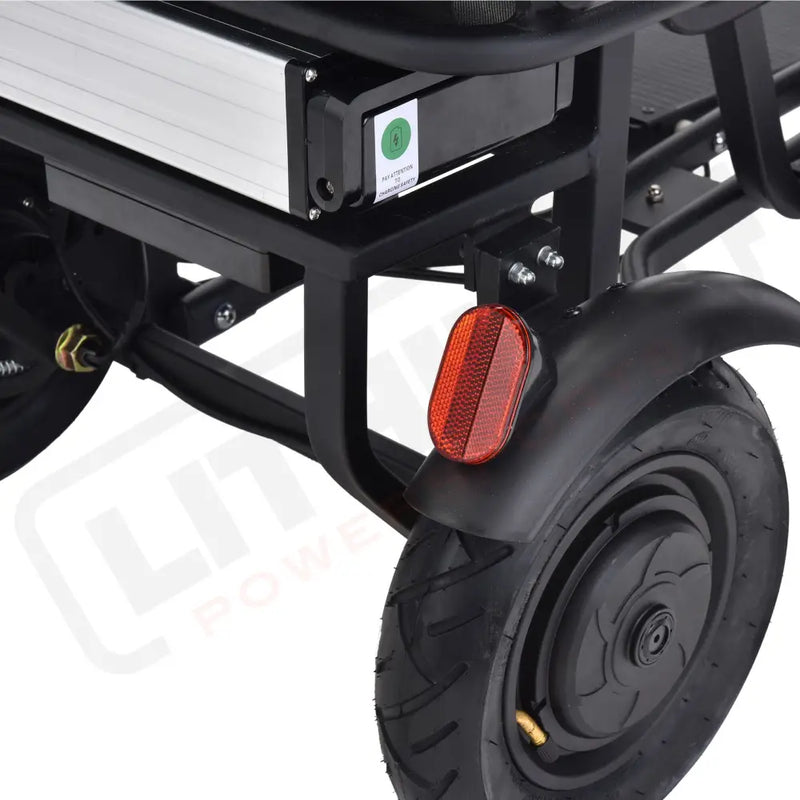 MotoTec Folding Mobility Electric Trike 48v 700w Dual Motor Lithium Black - Electric Trikes-Mobility