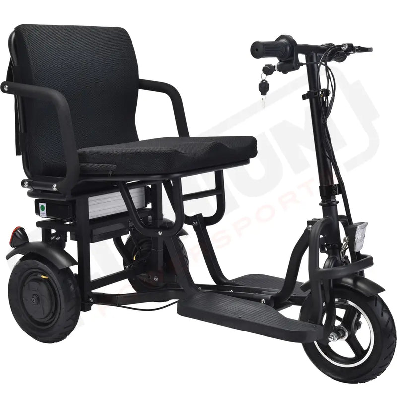 MotoTec Folding Mobility Electric Trike 48v 700w Dual Motor Lithium Black - Electric Trikes-Mobility