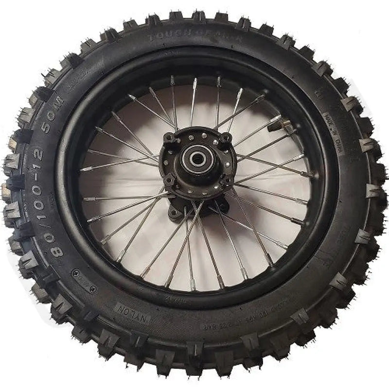 MotoTec Pro 1800w/2000w Dirt Bike Full Rear Wheel 80/100-12