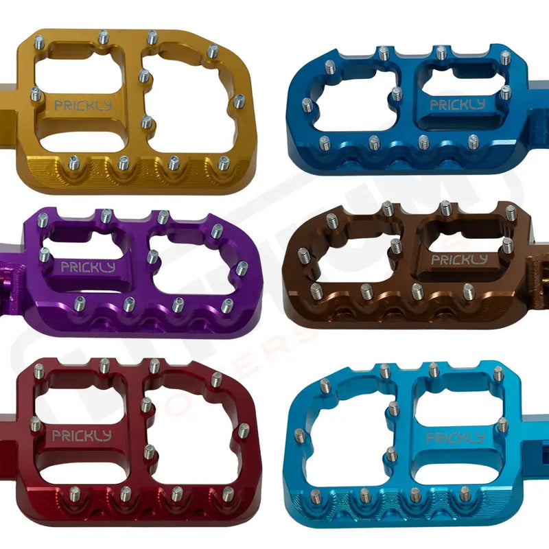 Prickly EMoto Foot Pegs MX - Custom Anodize / Ultra Bee - Vehicles & Parts