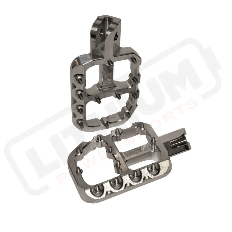 Prickly EMoto Foot Pegs Wide - Raw / LBX, E Ride, 79 - Footpegs