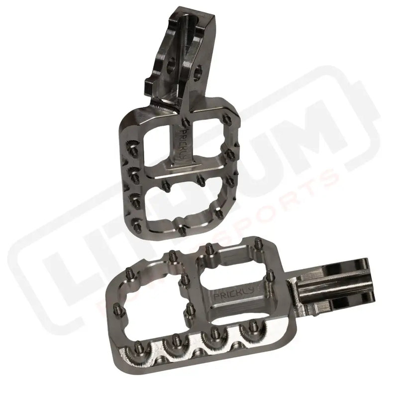 Prickly EMoto Foot Pegs Wide - Raw / Ultra Bee - Vehicles & Parts