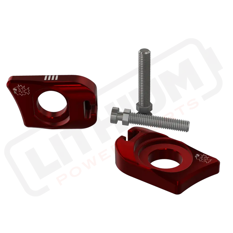 Prickly Surron Ultra Bee Axle Blocks - Red - aftermarket parts
