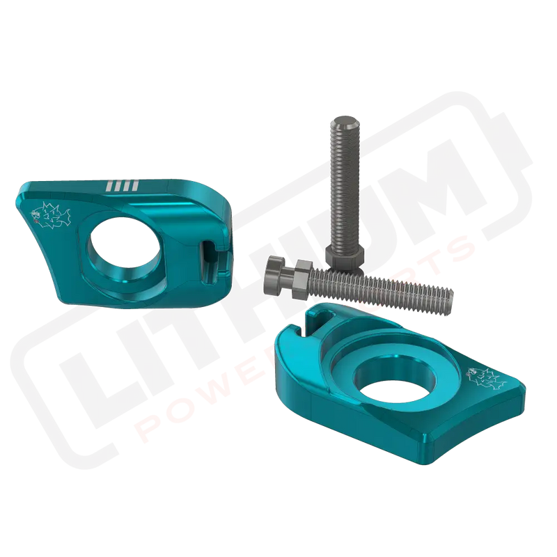 Prickly Surron Ultra Bee Axle Blocks - Turquoise - aftermarket parts