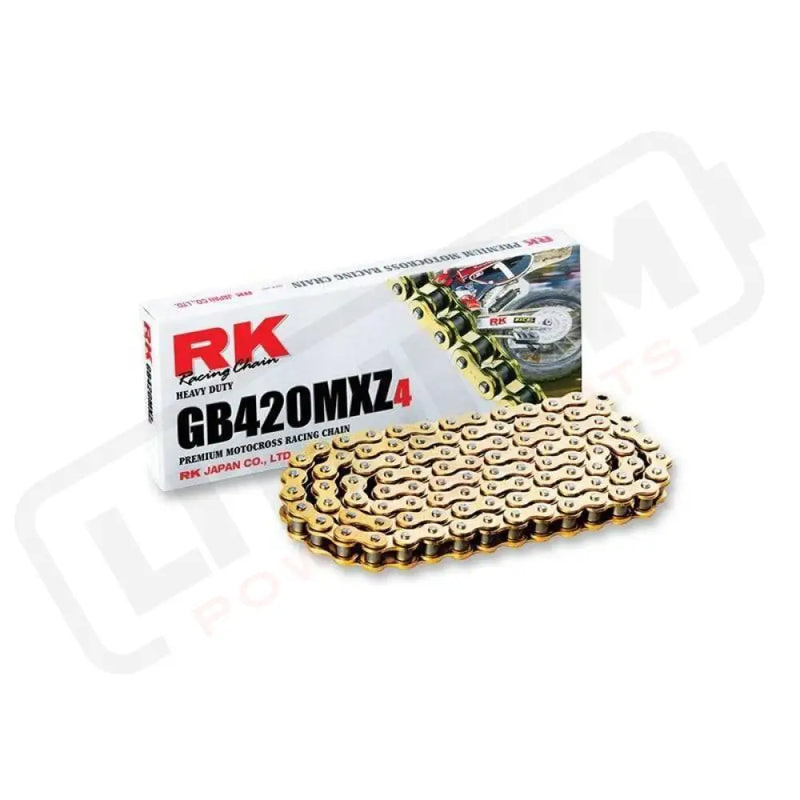 RK MXZ 420 Chain Special Racing 110 link Gold - Lithium Powersports