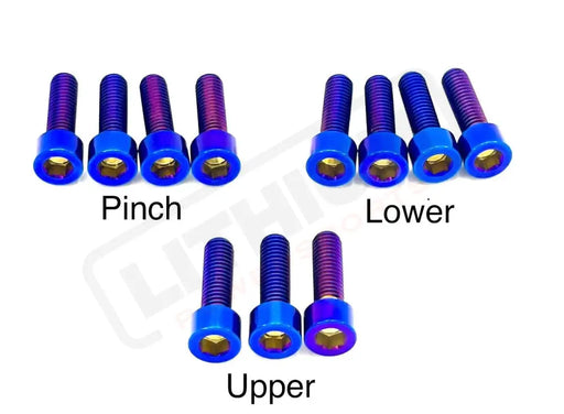 RST Fork Titanium Bolt Kit - Burnt Blue - Titanium Bolts