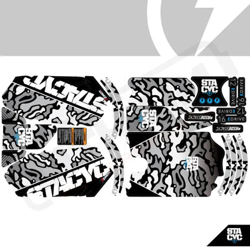 Stacyc 12" or 16" GRAPHICS KIT, BRUSHED CAMO WHT - Lithium Powersports