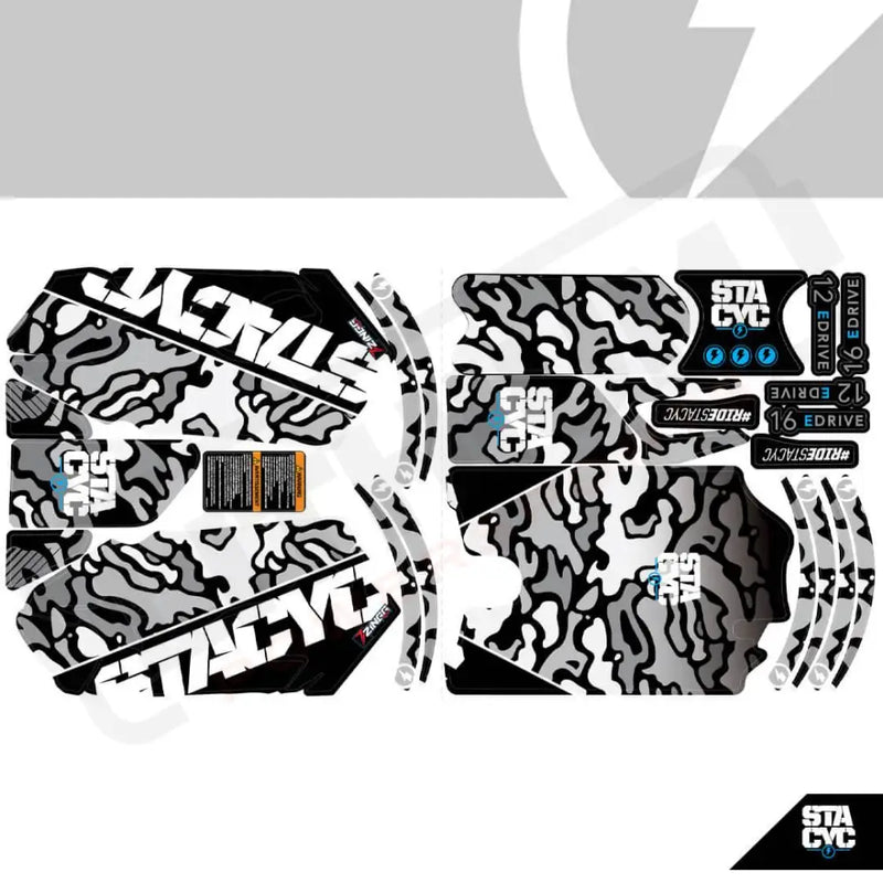 Stacyc 12" or 16" GRAPHICS KIT, BRUSHED CAMO WHT - Lithium Powersports