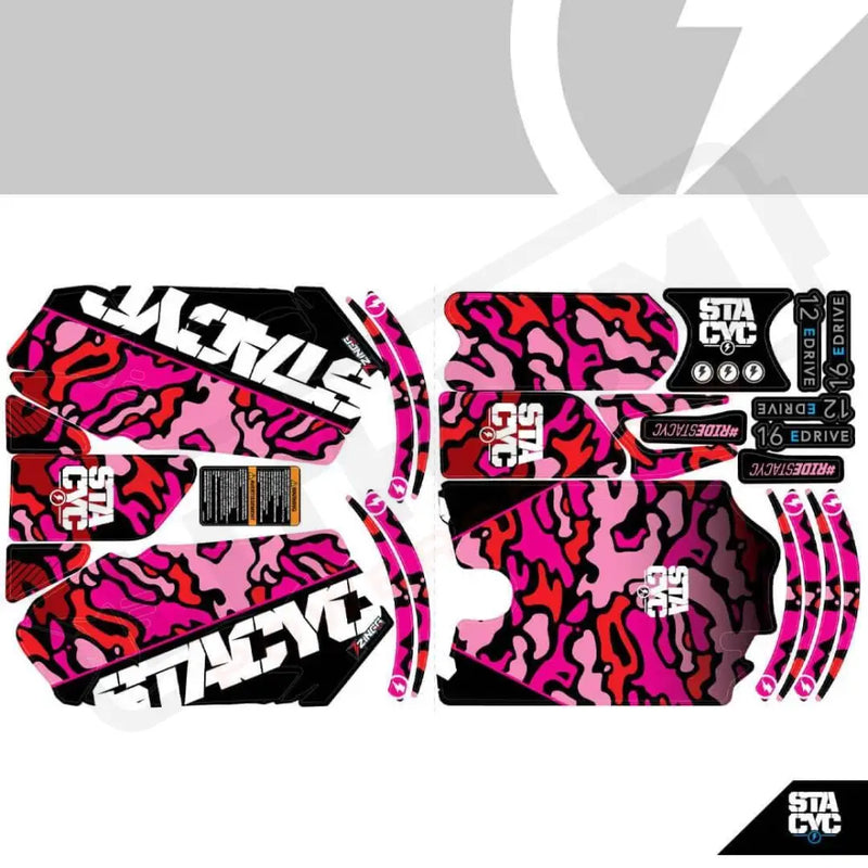 Stacyc 16" GRAPHICS KIT, BL16 CAMO PNK - Lithium Powersports