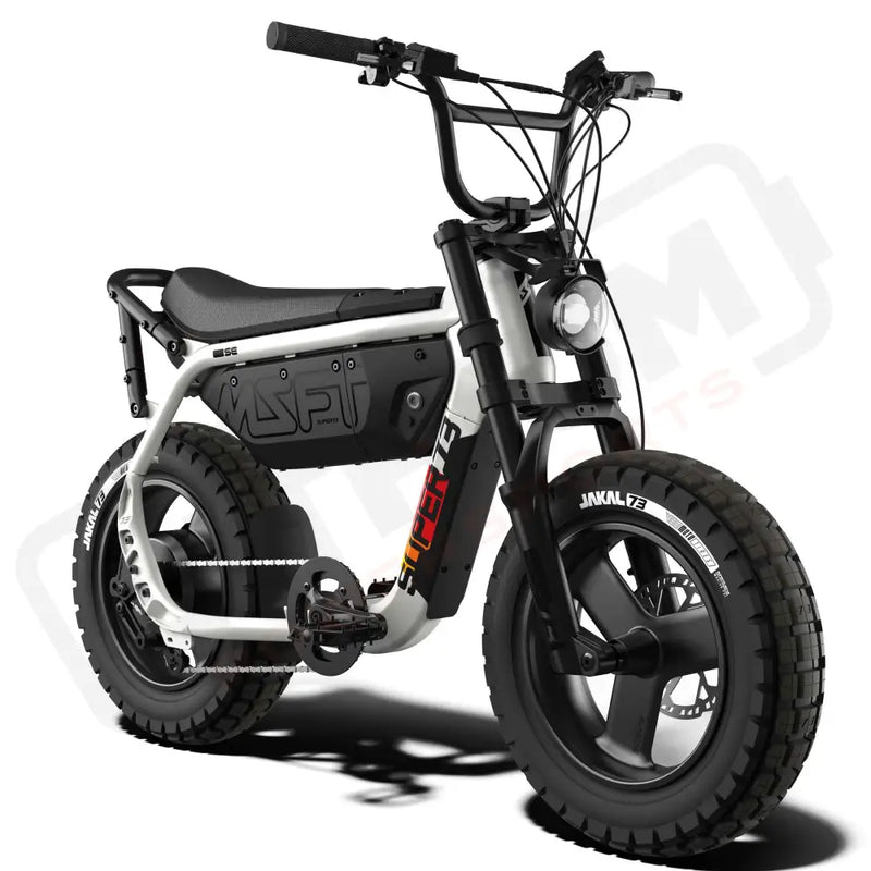 Front view of the SUPER73-MZFT SE ebike in Baja. @color_baja