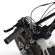 Close up of the display on the SUPER73-MZFT SE ebike in Baja. @color_baja