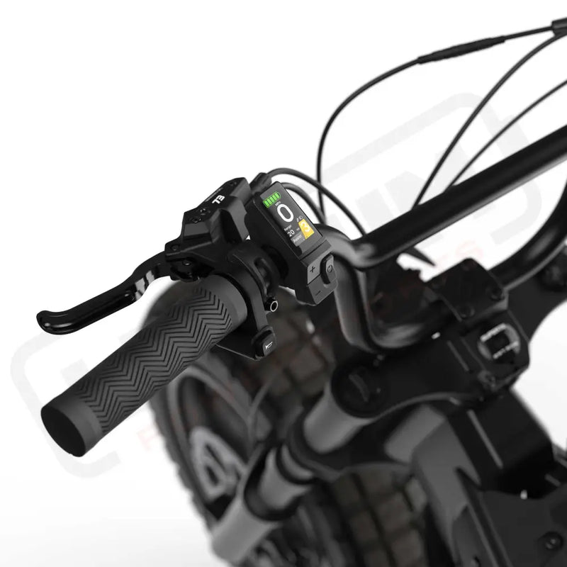 Close up of the display on the SUPER73-MZFT SE ebike in Blackout. @color_blackout