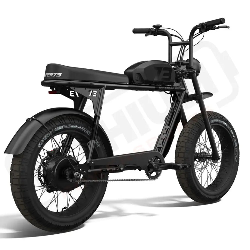 Rear view of the SUPER73-S2 Laguna ebike in Blackout. @color_blackout