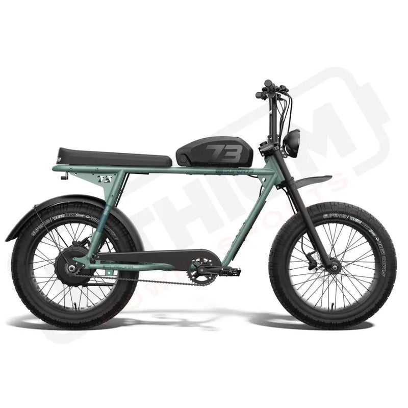 Side view of the SUPER73-S2 Laguna ebike in Agave Green. @color_agave green