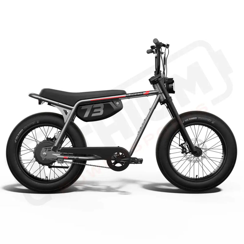 Side view of the SUPER73-Z Miami Core Legacy Series ebike in metallic aluminum @color_metallic aluminum