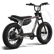 Rear view of the SUPER73-Z Miami Core Legacy Series ebike in metallic aluminum @color_metallic aluminum