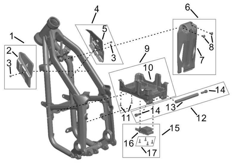 Surron Hyper Bee OEM parts diagram — diagram callout reference