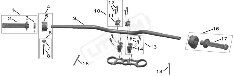 Handlebar+Combination Switch parts diagram