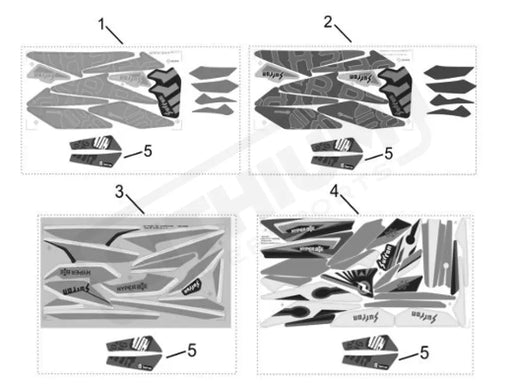 Surron Hyper Bee OEM Decal Set - Blue+Rose Red - Lithium Powersports