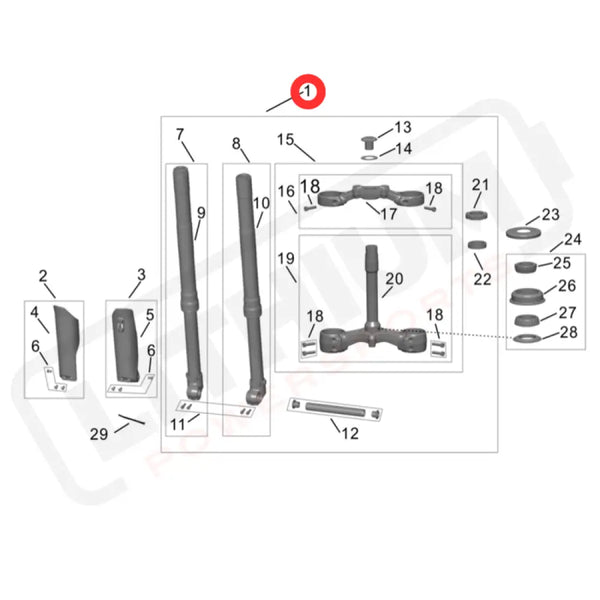 Hyper Bee Front Fork Assembly