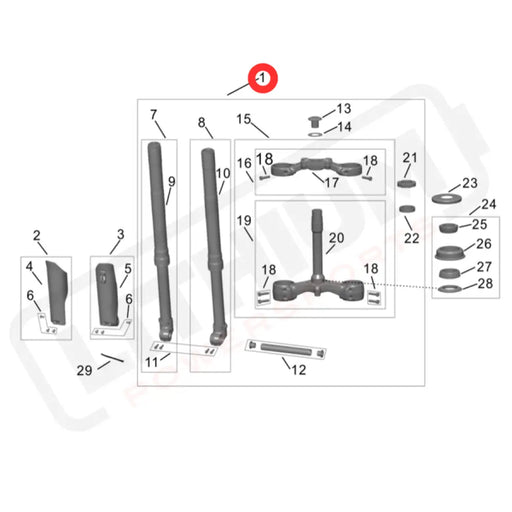 Hyper Bee Front Fork Assembly