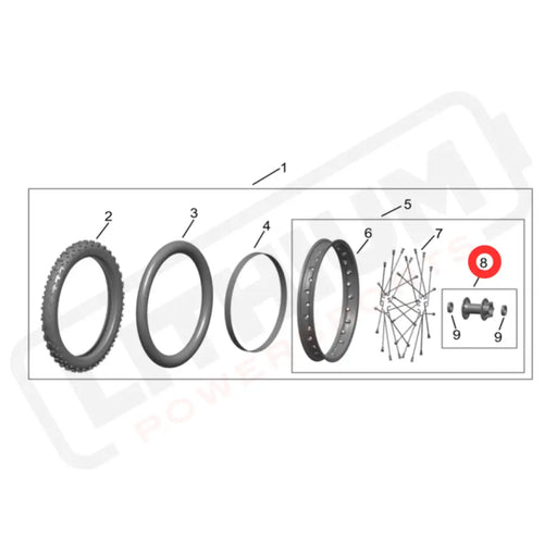 Hyper Bee Front Wheel Hub Assembly (14")