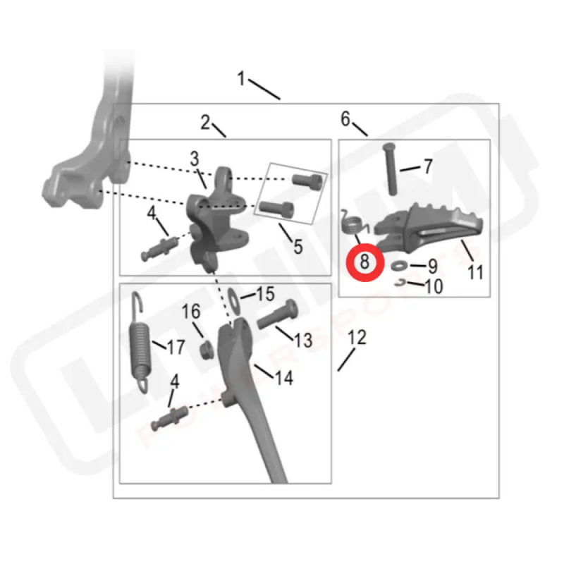 Hyper Bee Footpeg Spring (Left)