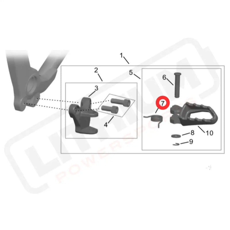 Hyper Bee Right Footpeg Spring