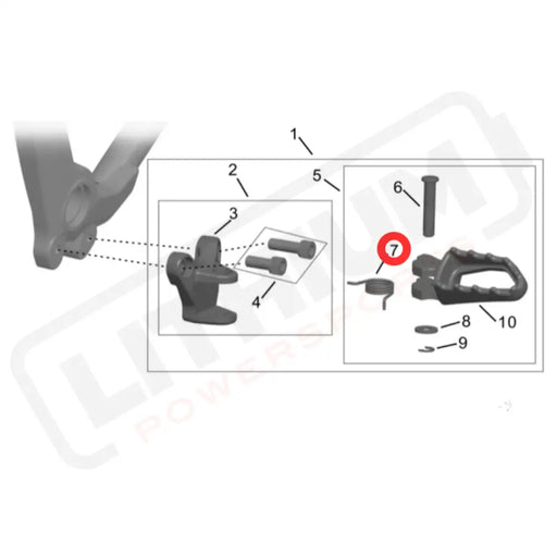 Hyper Bee Right Footpeg Spring