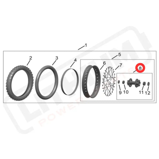 Hyper Bee Rear Wheel Hub Assembly (12")