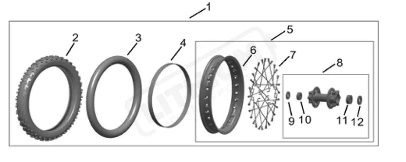 Surron Hyper Bee OEM Rear Wheel Inside Spokes for 12/10" - Lithium Powersports