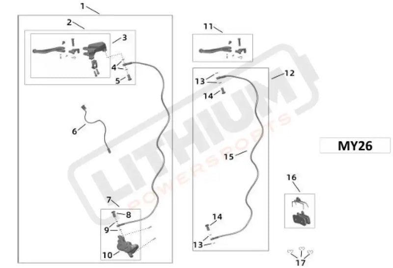 Surron Light Bee X OEM (MY26) Rear Hydraulic Disc Brake System