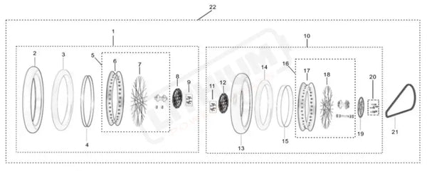 Surron Light Bee OEM Supermoto Wheel Set 17 inch Wheel