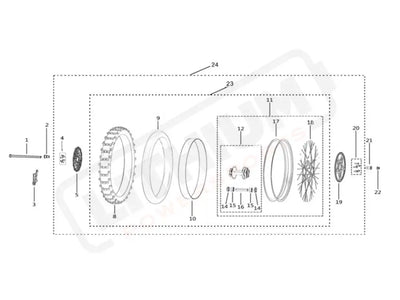 Surron Light Bee S OEM Rear Wheel Inside Spokes (185.5×8)