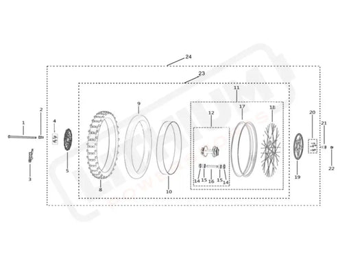 Surron Light Bee S OEM Rear Wheel Inside Spokes (185.5×8) eParts