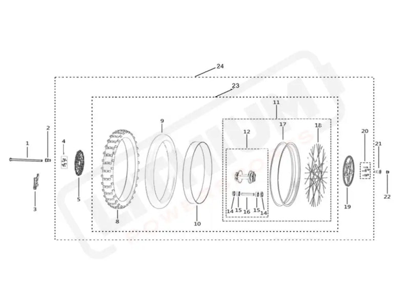 Surron Light Bee S OEM Rear Wheel Inside Spokes (185.5×8) eParts
