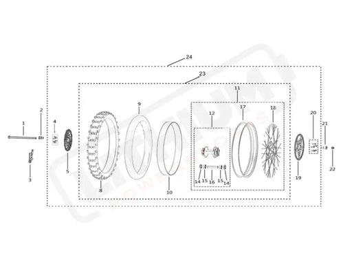 Surron Light Bee S OEM Rear Wheel Inside Spokes (185.5×8) eParts