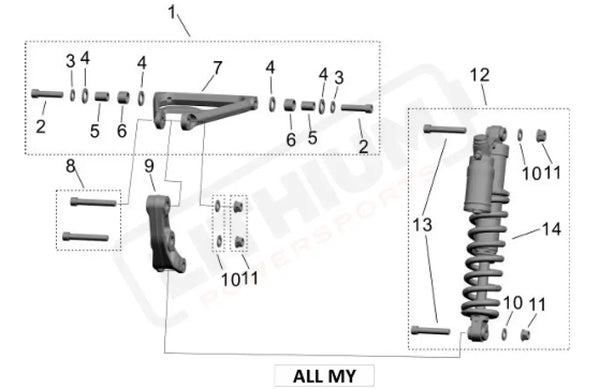 Surron Light Bee X OEM Control Arm Bolt (L56-M8) - Light