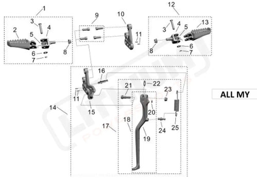 Surron Light Bee X OEM Foot Pegs Bracket