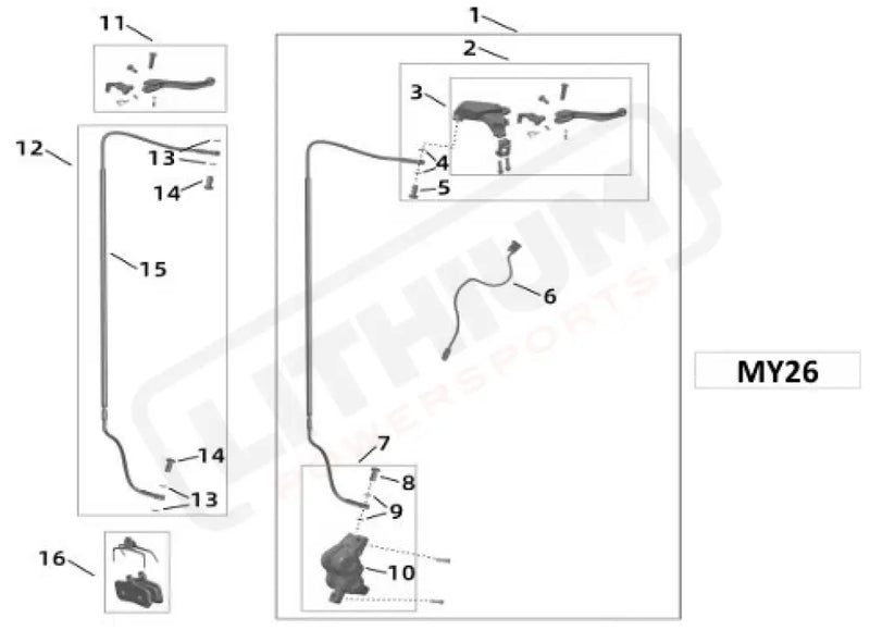 Surron Light Bee X OEM (MY26) Brake Lever (52111-Y029E-0000)
