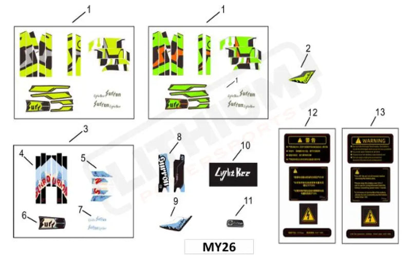 Surron Light Bee X OEM (MY26) Front Number Plate Decal