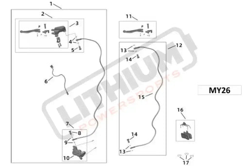 Surron Light Bee X OEM (MY26) Rear Hydraulic Disc Brake System