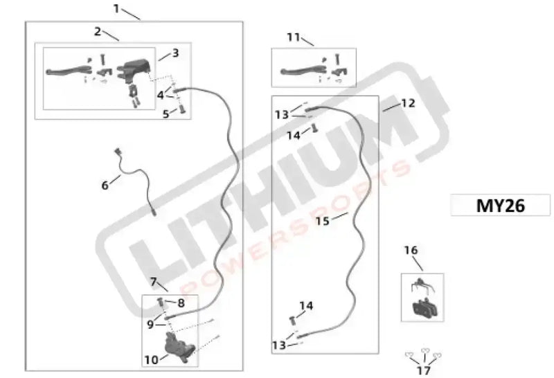 Surron Light Bee X OEM (MY26) Rear Hydraulic Disc Brake System