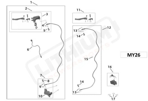 Surron Light Bee X OEM (MY26) Rear Brake Cylinder Assy.